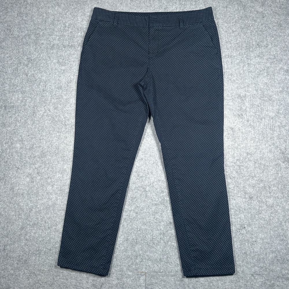 Tommy Hilfiger Chino Pants Women's Size 10 Hampton Stretch Slim‎ Navy Polka Dot
